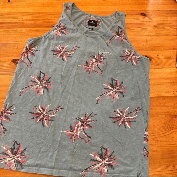 RIP CURL TANK PALM TREE Men size L SURF - Picture 1 of 5